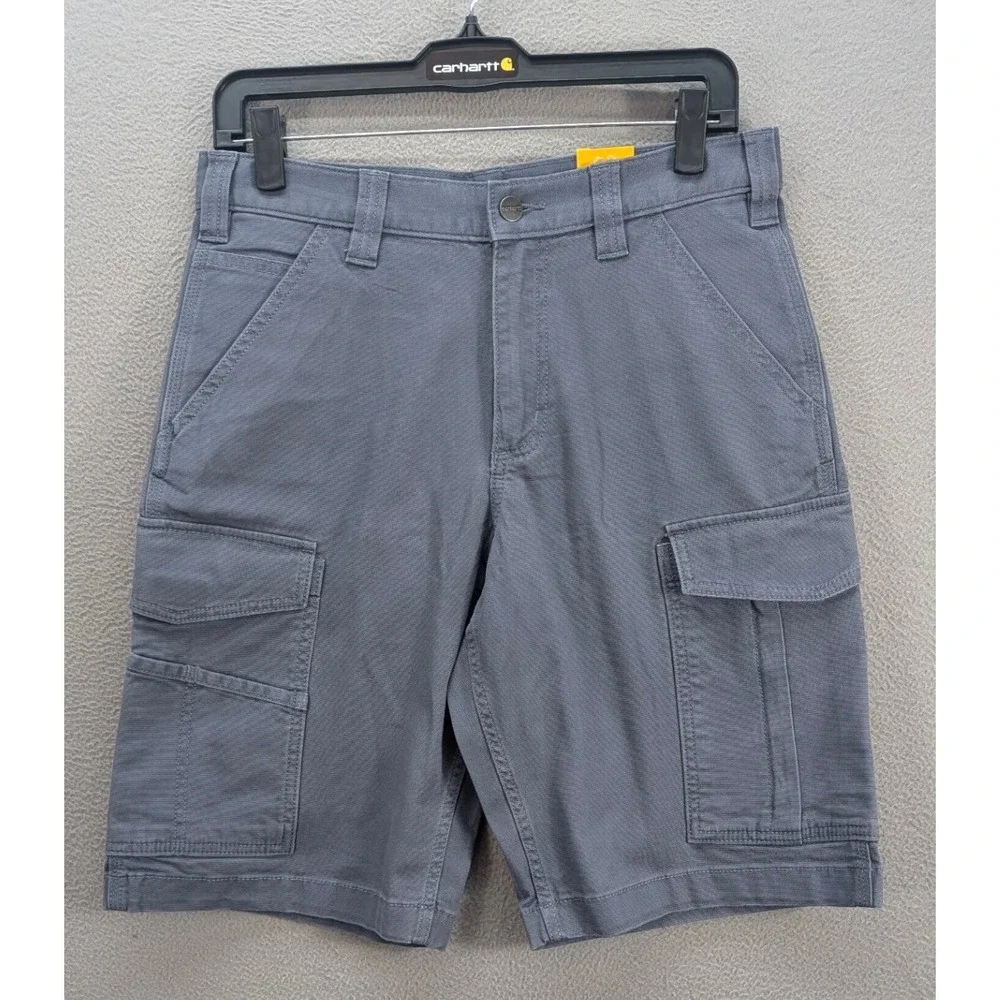 Carhartt Men's Relaxed Fit Rugged Flex Canvas Cargo Work Shorts Size 30 Gray NWT